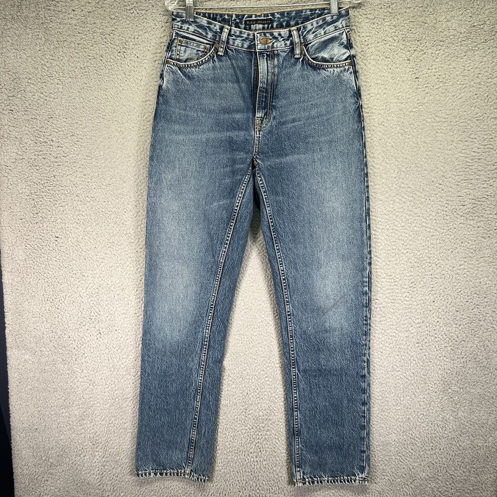 Nudie Jeans Co Lofty Lo Jean Mens 28x32 Straight Leg Denim Blue Italy